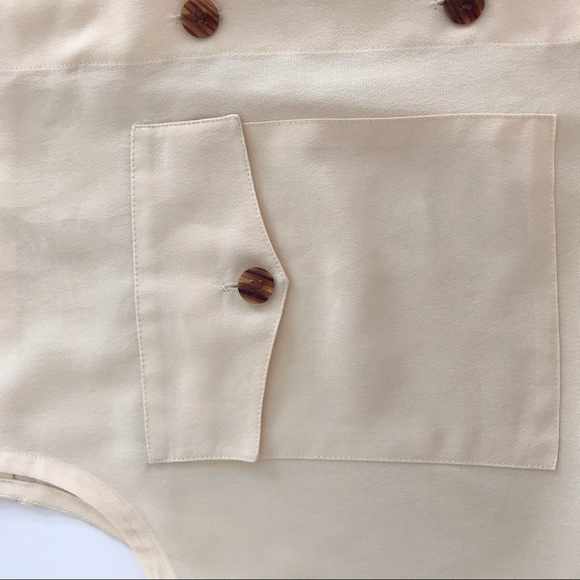 Rena Rowan beige button down sleeveless tunic top - Picture 4 of 7